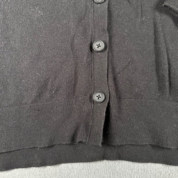 Lucky Brand Womens XS Black V-Neck Button Front Cardigan Long Sleeve Cashmere - Picture 4 of 8